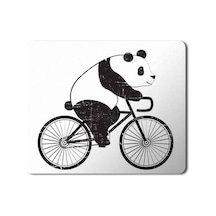Panda Bisiklet Süren Panda Baskılı Mousepad Mouse Pad