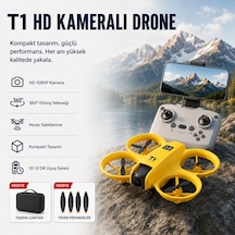 Sarı T1 Hd Kameralı 360 Dönüşlü Taşınabilir Kompakt Drone-1690