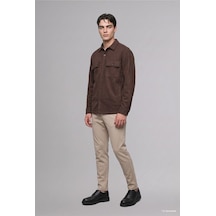 Defacto Regular Fit Polo Yaka Cepli Süet Gömlek Ceket A5110ax26wnbn192 Kahve-bn192
