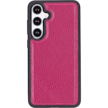 Samsung Galaxy S24 Uyumlu Deri Arka Kapak Gül Kurusu