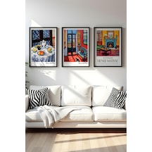 Huhuli Ahşap Siyah Çerçeveli Henri Matisse Tablo Seti Huhu540
