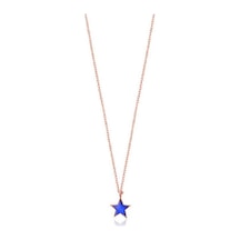 Rose Altın Kaplamalı Mineli Yıldız Gümüş Kolye Gold - Rose Gold - Gümüş