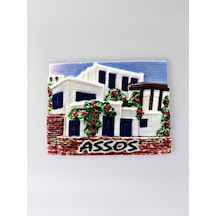 Assos Polyester Kabartmalı Magnet 7,5 X 5,5 Cm Dekoratif Hediyelik Buzdolabı Süsü Kod:1642