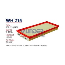 WUNDER WH215 HAVA FİLTRESİ - BMW E36 318 TDS COMPACT M41