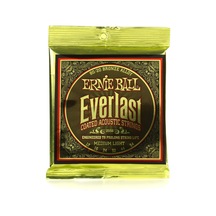 Ernie Ball Everlast Orta Hafif Kaplamalı 80/20 Bronz Akustik Gitar Telleri, Ölçü 12-54