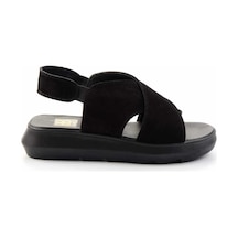 Bambi Siyah Leather Kadın Sandalet K05379071402 Siyah