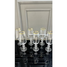 Çeyizci Çarşı Crystalex Gold Ayaklı Kahve Yanı Su Bardağı 180 Ml Gold