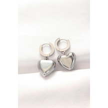 Dodes Dodes 316l Çelik Gümüş Renk Bombeli Kalp Tasarımlı Küpe Tg27bkp8903 Çok Renkli