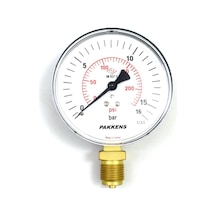 Pakkens 0-16 Bar 100 Mm Alttan Bağlantılı Kuru Manometre G 1-2 In