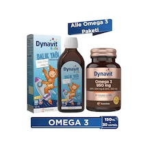 Dynavit Kids Portakal Balık Yağı 150 Ml & Omega 3 950 Mg 30 Yumuşak Kapsül - Aile Omega 3 Paketi