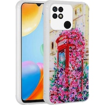 Xiaomi Poco C40 Kılıf Simli Desenli Kamera Korumalı Parlak Zore Popy Kapak Kulübe
