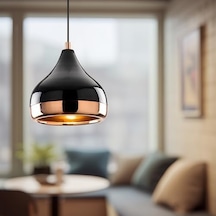 Luminoso Tekli Sarkıt Aydınlatma Metal Gövde Bakır Kaplama, Ev, Ofis, Cafe, Restoran Avizeleri, E27 Duy Açık Lacivert
