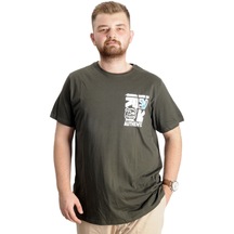 Mode Xl Büyük Beden Erkek T-shirt Bis Yaka Authentic 23140 Haki 001