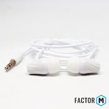 Factor M Fm 03 Kulakiçi Mikrofonlu Kablolu Kulaklık Beyaz Fm Fm03kb