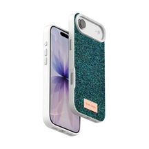 Onegif Apple iPhone Uyumlu   17 Air Bright Simli Kapak - Koyu Yeşil