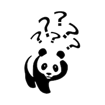Kafasında Soru Işareti Olan Panda Sticker 15cm Çok Renkli, Ey-1-178