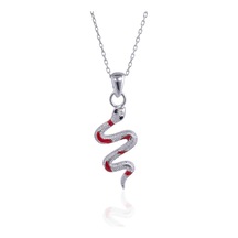 Minamis Silver Kırmızı Mineli Yılan Kolye-2183