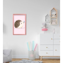 Bk Home Sevimli Kirpi Tasarımlı Dekoratif Pembe Ahşap Çerçeveli Ç (551088008)