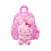 Smıggle Tavşan Figürlü Çıkarılabilir Peluş Oyuncaklı Kreş Boy Sırt Çantası Pembe