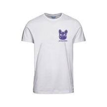 Jack & Jones Erkek Sıfır Yaka Beyaz Pamuklu T-shirt - 12238121 001