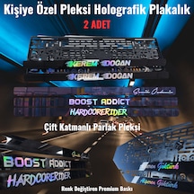 2 Adet Kişiye Özel Holografik Yazılı Piano Black Pleksi Oto Plaka