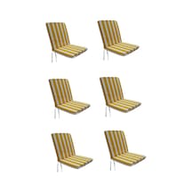 Mirzade 6'lı Median Yüksek Arkalı Sandalye Minderi-sarı