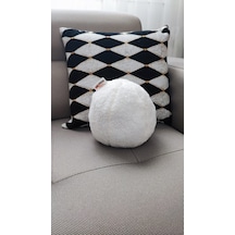 Top Kırlent Yastık 1 Küçük Ekru 25 Cm