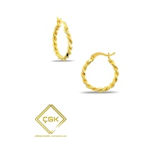 Çgk Çiğdem Gürel Kuyumculuk Burgulu Halka Tasarım Altın Küpe Gold
