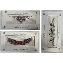 Airbrush Tattoo Taşlı Yapıştırma Dövme 3'lü Set10