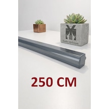 Antrasit Dekoratif Ray Alüminyum 2 Kanallı Dekoratif Metal Perde Kornişi Antrasit250cm - 855867284 Antrasit250cm