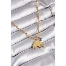 Ezoconcept 316l Çelik Gold Renk Top Zincir Model Fil Figür Nazar Boncuk Detay Kadın Kolye Çok Renkli