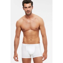 Kom Tight Pamuklu 2 Li Klasik Erkek Boxer 47% Pamuk, 47% Modal Pamuk, 6% Elastan Beyaz