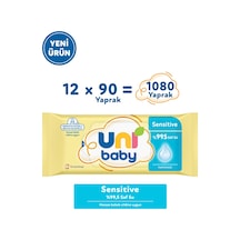 Uni Baby Sensitive Islak Bebek Mendil 12x90 1080 Yaprak 12'li Set