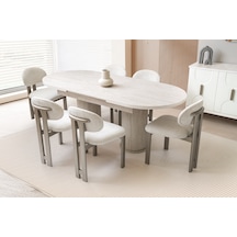 Milano Açılır Mdf Masa+6 Sandalye Aytaşı