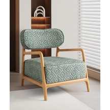 Oslo Ahşap Kollu Ayaklı Berjer Mavi