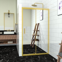Tekno Duş Gold Capello 6mm Reflekte Cam 1 Sabit 1 Sürgü İki Duvar Arası Duşakabin Şeffaf