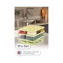 Vienev 9lu Buzdolabı Dondurucu Organizer Ve Saklama Kabı Sarı 6x 350ml 2x 1,65lt 1x 3,5lt