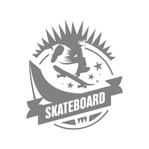 Skate Board Sticker 17x17 Cm Gri