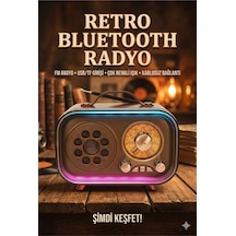 Retro Bluetooth Radyo Hoparlör Usb Tf Kart Aux Fm Taşınabilir Nostaljik Tasarım