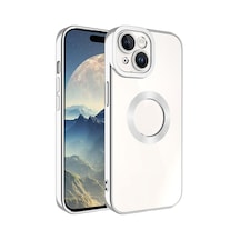 Apple Uyumlu iPhone 15 Kamera Korumalı Logo Gösteren Klfs Omega Kılıf-gümüş Gümüş