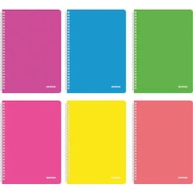 Mopak Neon Serisi A4 Spiralli Pp Kapak Defter 72 Yp Kareli 6'lı