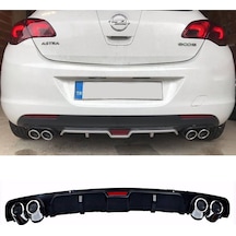 Opel Astra J Hatchback Siyah Difüzör 4 Krom Egzoz Görünümlü Difizör Arka Ek Body Kit