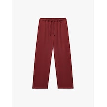 Koton Viskon Karışımlı Beli Bağlamalı Geniş Paça Pantolon Bordo 6skg40086aw