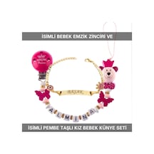 Sahi Aksesuar İsimli Bebek Emzik Zinciri Ve İsimli Bebek Künye Seti Bezyı550 Çok Renkli