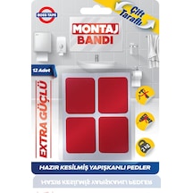 Hazır Kesilmiş 12 Adet Çift Taraflı Montaj Bandı