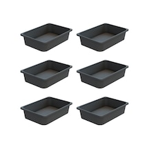 Montessori Oyuncak Dolabı Kutusu Saklama Kutusu Çocuklar İçin Aktivite Kutusu 6 Adet Gri Gri