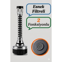 Esnek 2 Fonksiyonlu Metal Musluk Başlığı Filtreli Su Tasarruf Aparatı Tüm Musluklara Uyumlu 15 Cm
