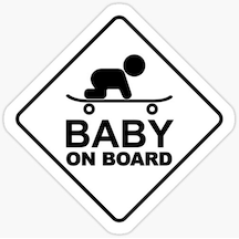 Uyarı Arabada Bebek Var Sticker oto Etiket 18cm MD118