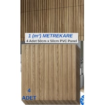 1m² 50cmx50cm 4 Adet Kahverengi 3d Abs Pvc Malzeme Dayanıklı Duvar Paneli Silinebilir Lambiri Panel