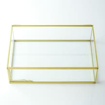Cam Kutu Ekstra Büyük Pirinç & Gold 40x30x8cm
